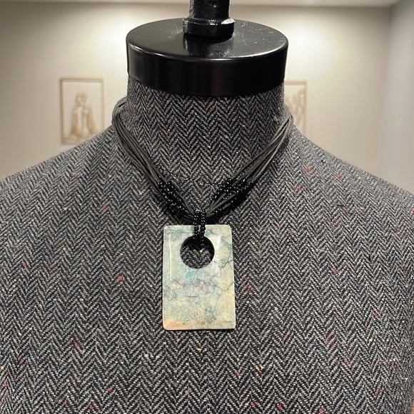 Large Stone Pendant Statement Necklace - Picture 1 of 4